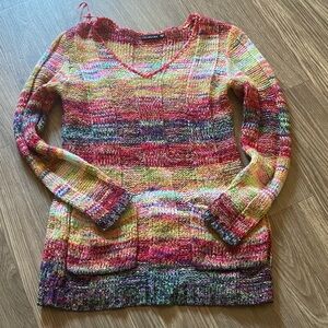 Ultra Flirt Colorful V-Neck Sweater
